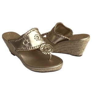 Jack Rogers Metallic Gold Wedge Sandals